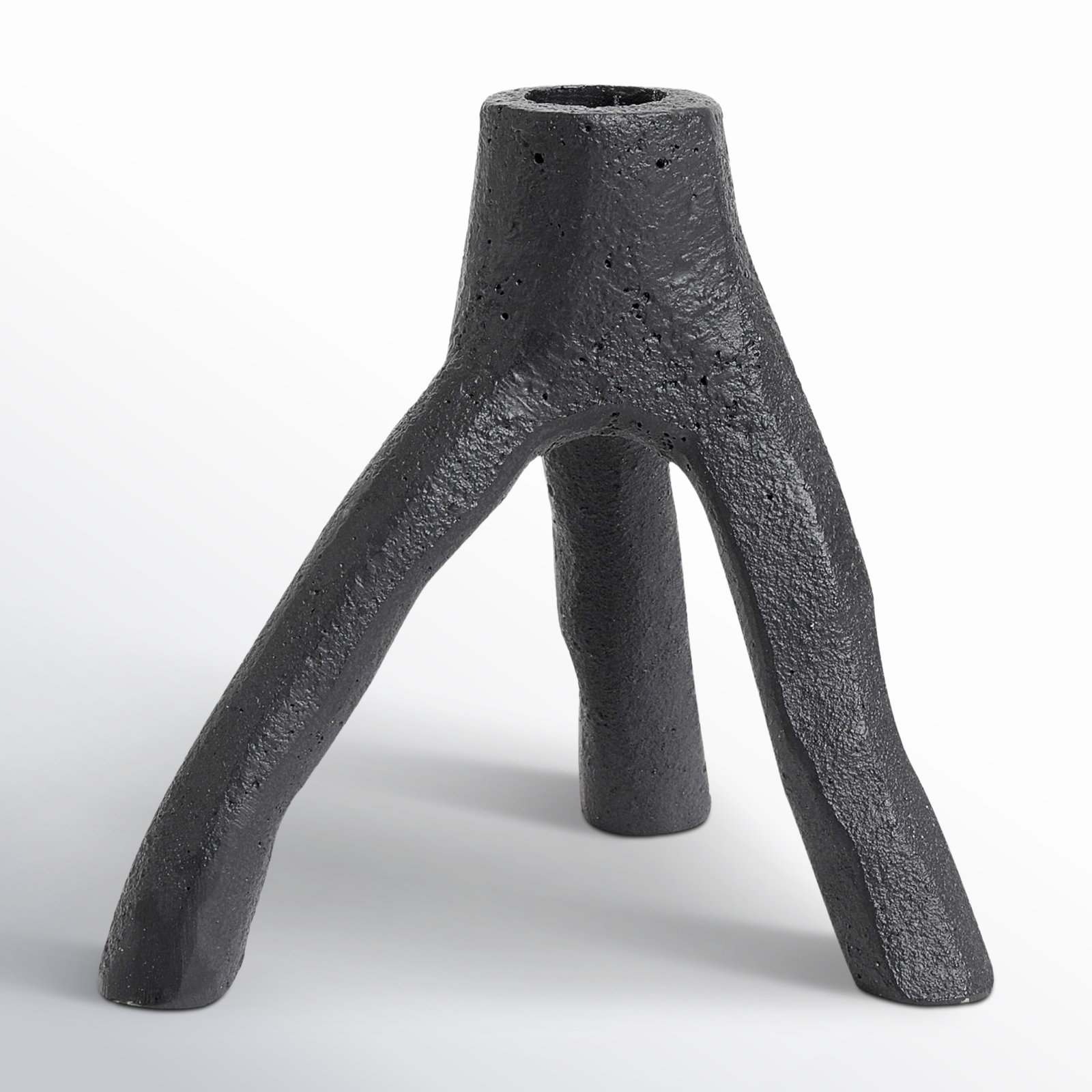 Iron Candlestick Holder, 5.28" H x 5.91" W x 5.12" D