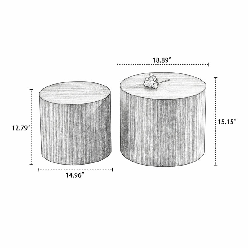 Ensemble de 2 tables basses rondes Nesting, Walnut