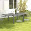 Table de salle à manger extensible Outsunny, table de patio à cadre en aluminium de 41 à 83 po avec plateau en acier effet bois, table de patio extensible rectangulaire pour 6 à 8 personnes