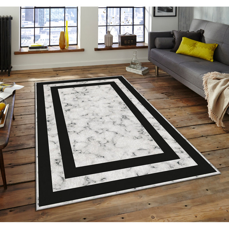 Luxurious Non-Slip Area Rug, 4.0 x 5.9 Feet, 100% Polyester, 740g/m² | Velvet Fabric with Digital Print | Easy-Clean Laminated Sponge Underside, Machine Washable | Perfect for Living Room, Bedroom & Home Decor
