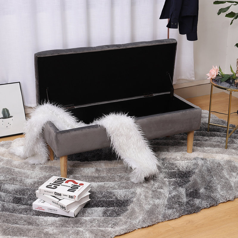 Velvet Upholstered Storage Bench