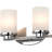 Sharyn 2-Light Indoor Chrome Bathroom Vanity Wall Mount with Frosted Glass Cylinder Shades