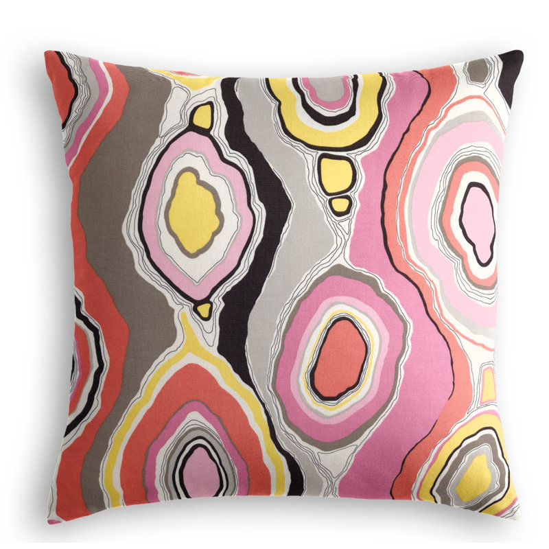 Tobi Fairley La Petit Roche Square Pillow Cover & Insert, 16" x 16", Coral