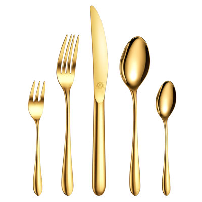 30 Piece 18/10 Stainless Steel Flatware Set, Service for 6 -  Orren Ellis, 26B98238EA544BABA5EC72506E048469