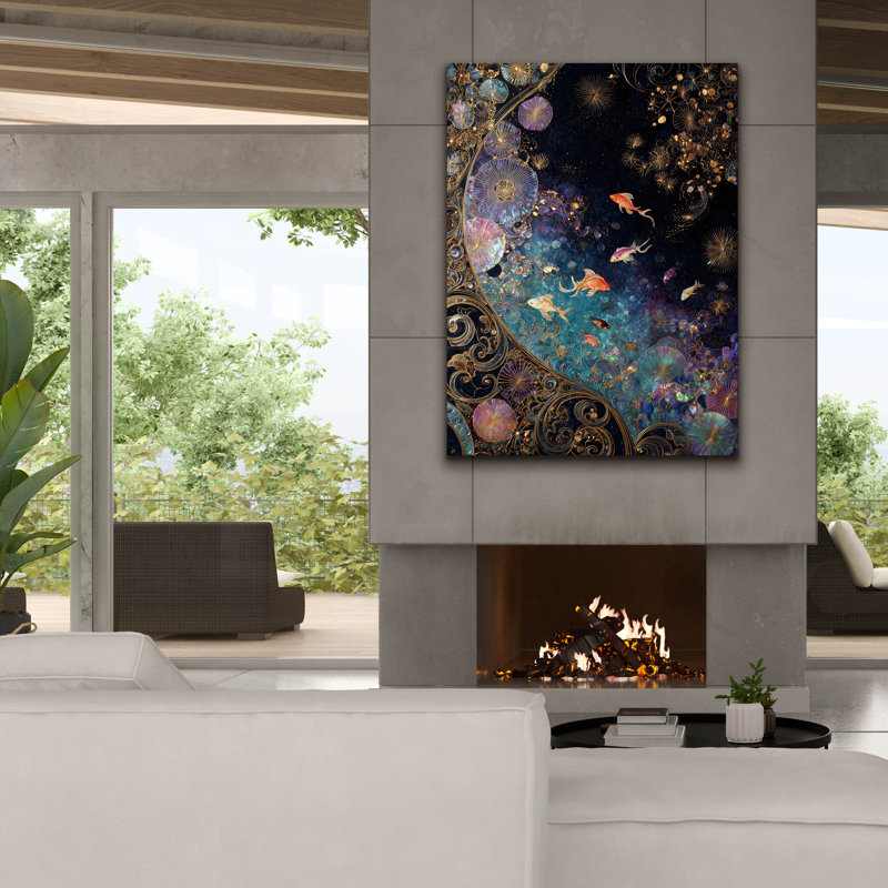  «Koi Galaxy» par Rich Monet, art mural sur toile, 40 po x 54 po, H 54 po x l 40 po