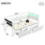3ft Metal Bed with 2 drawers, LED Light and Charging port