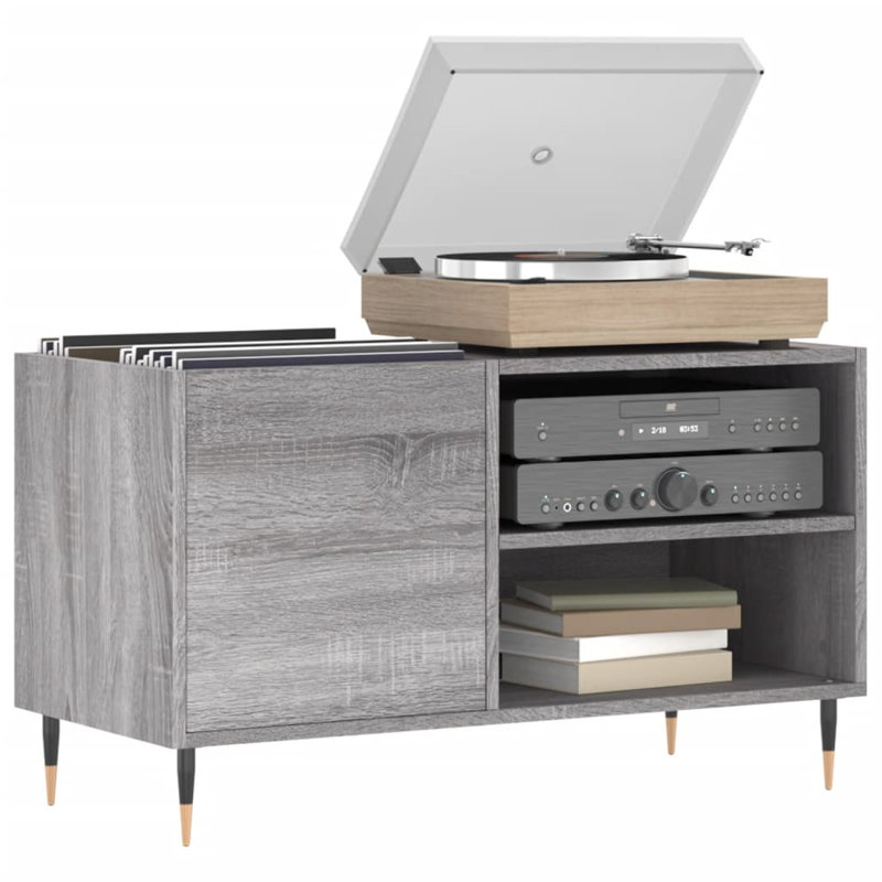 48cm H Media Shelves, Grey Sonoma