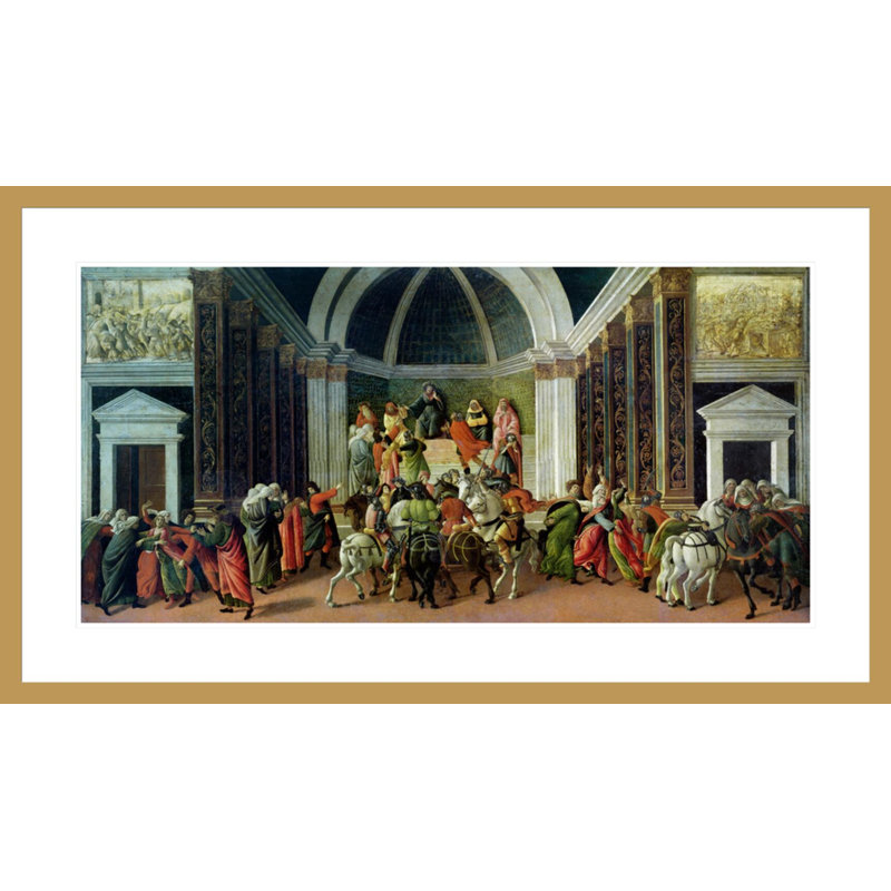«The Story of Virginia» par Sandro Botticelli - Estampe numérique encadrée, H 24,11 po x l 41,5 po