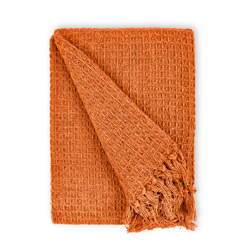 Vitela Throw Blanket, 127 x 152cm, Orange