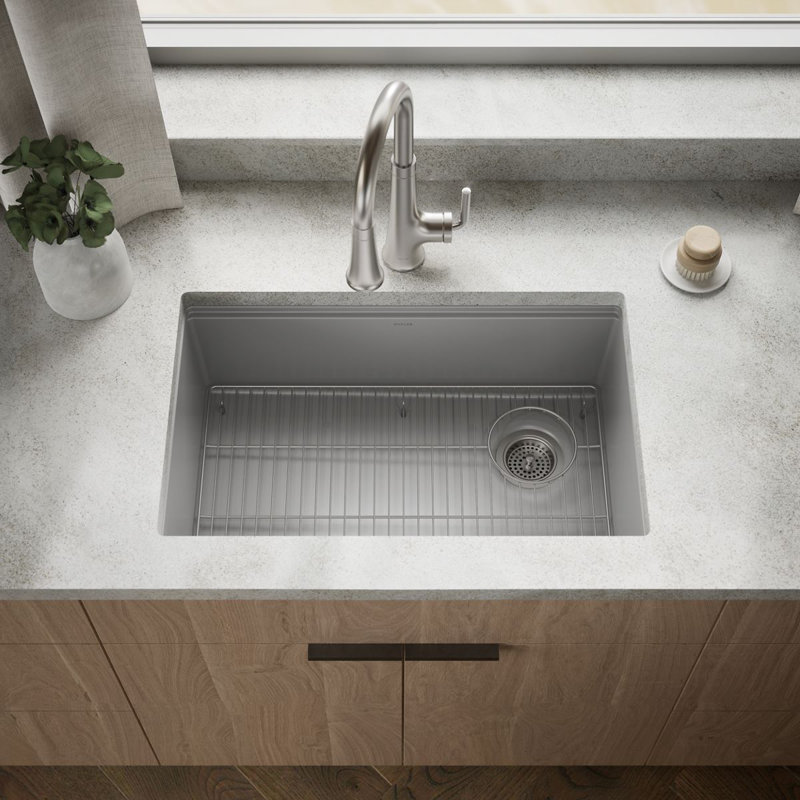 Billings Undermount Single-Bowl Kitchen Sink, Gray