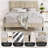 DeCoro Cambridge Upholstered Wooden Platform Bed Frame-877071289-877071288