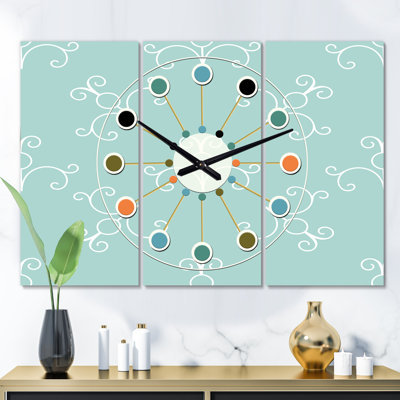 Très grande horloge murale Mid-Century