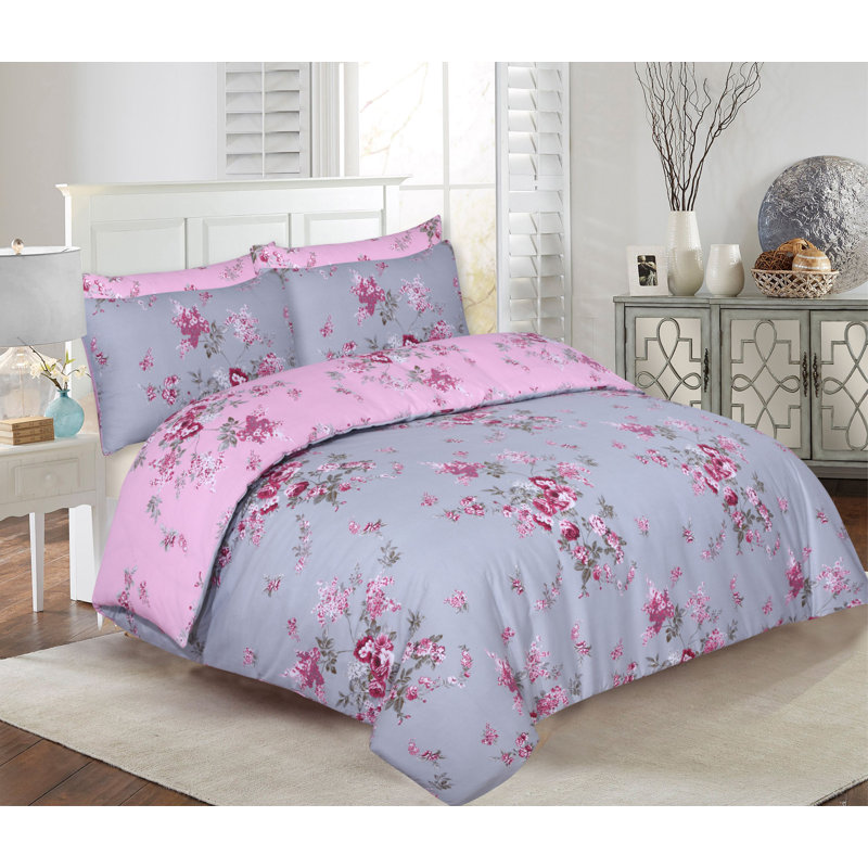 Eisenhauer Cotton Blend Floral Duvet Cover Set with Pillowcases Included, Kingsize Duvet Cover + 2 Standard Pillowcases