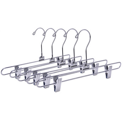 Cintres en métal robustes antidérapants avec pinces pour jupe / pantalons