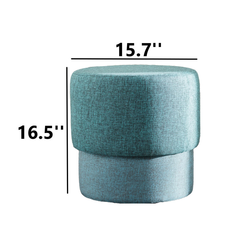 Repose-pieds rembourré Caiomhe, Polyester / coton bleu