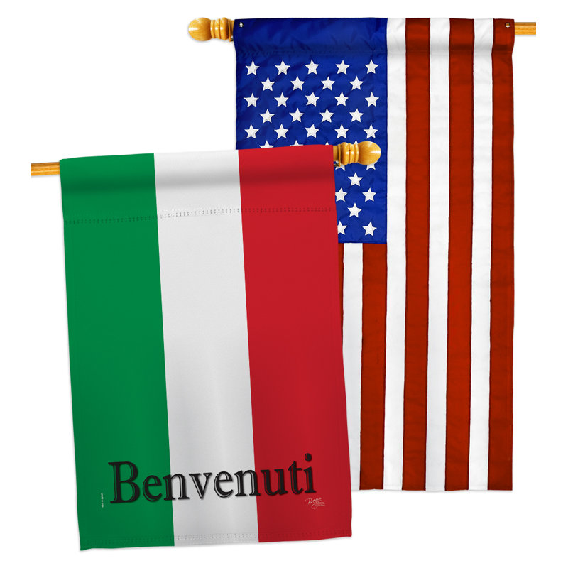 Applique décorative american benvenuti-impressions à 2 faces 40 x 40 drapeau de la maison en polyester