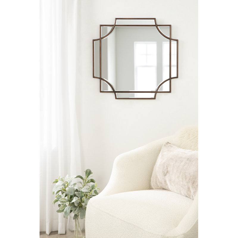 Ocilla Flat Mirror, 24" x 24", Bronze