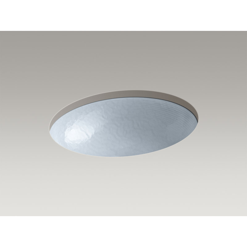 Whist Oval Glass Undermount Bathroom Sink, Translucent Dew