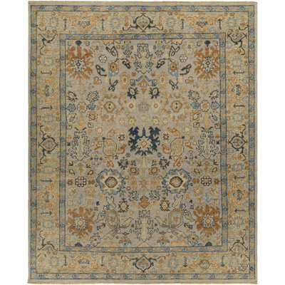 Reign Hand Knotted Wool Area Rug in Blue