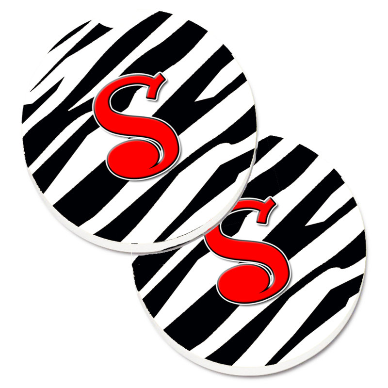 Sous-verre à cogramme initial de q tiger, S, Noir / Rouge