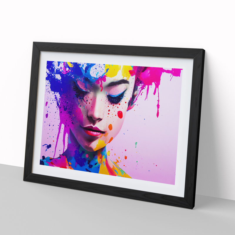 XH1022-8976X The Painted Woman Vol.2 Abstract - Single Picture Frame Print, 25cm H x 34cm W x 2cm D, Black