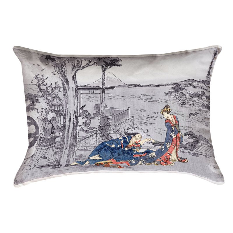 Housse de coussin Katsushika Hokusai, bleu