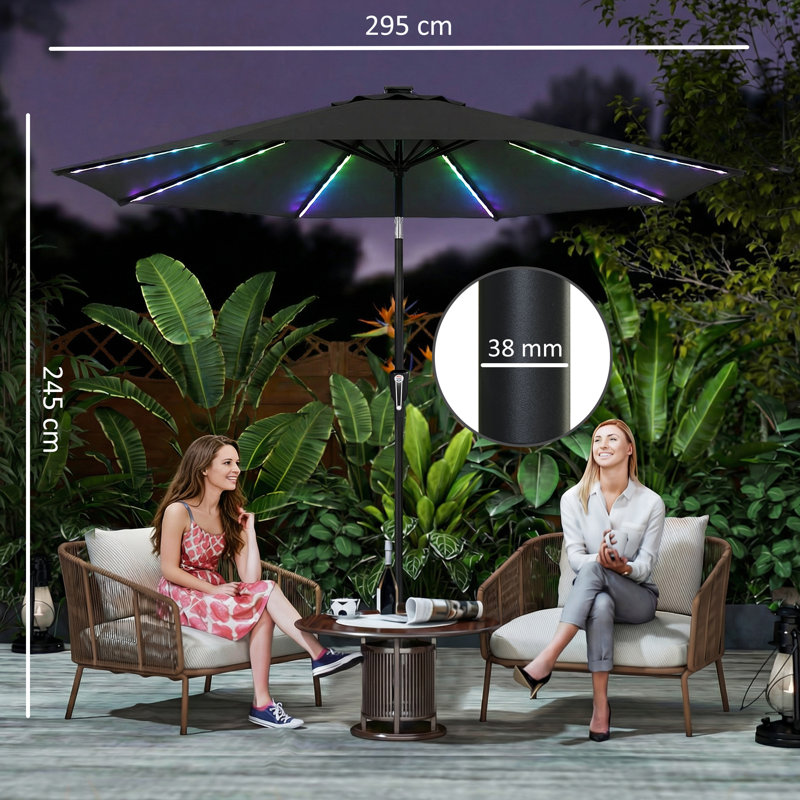 295cm Market Parasol, Black