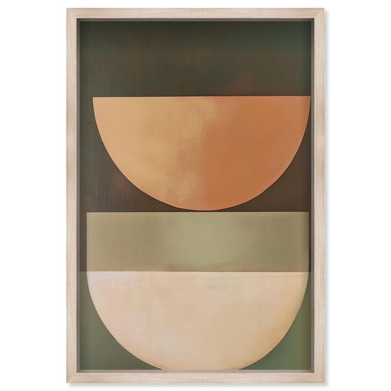 Oliver Gal Sun-Kissed Minimalism I Abstract - Luxury Shadowbox Framed Wall Art, 56" H x 38" W, Cream
