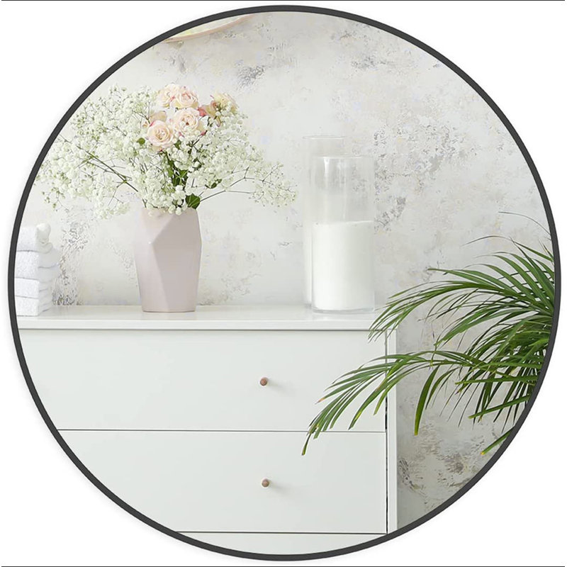 Miroir mural pour salle de bain, 24 po X 24 po, Noir