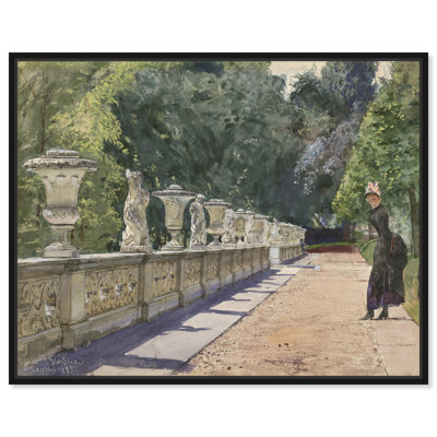 A Promenade in the Park, 1885, toile, paysages classiques par 