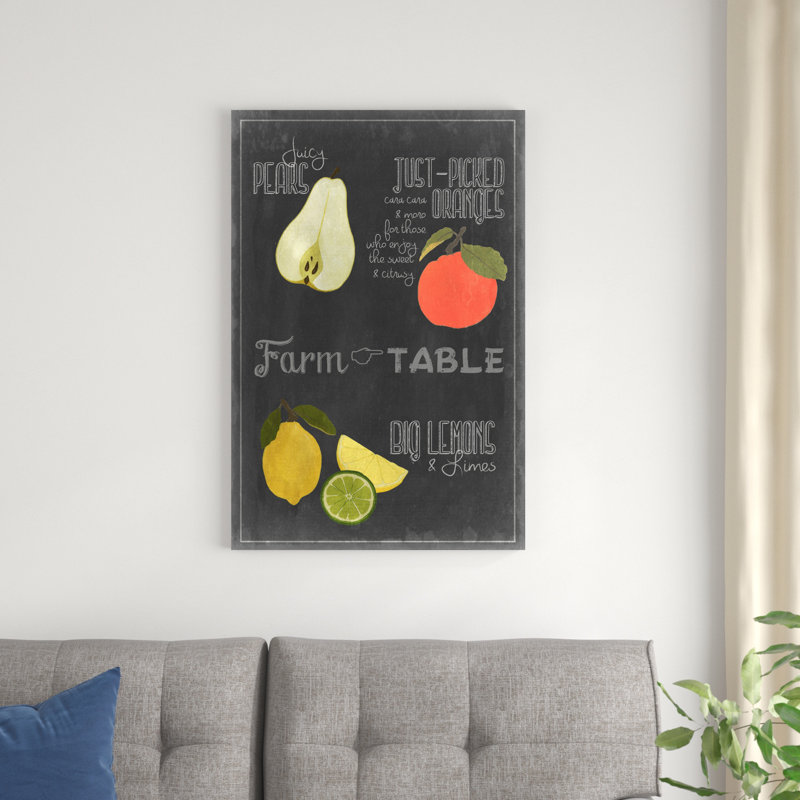 Blackboard Fruit IV, H 36 po x l 24 po x P 1,25 po