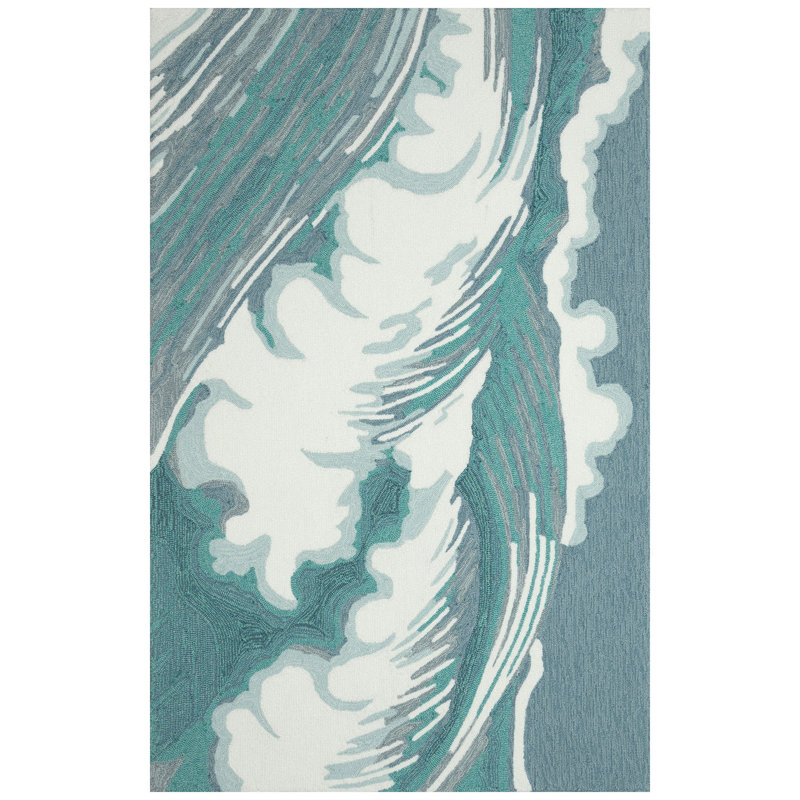 Andreona Hand Tufted Abstract Indoor / Outdoor Rug, Rectangle 5' x 7'6"
