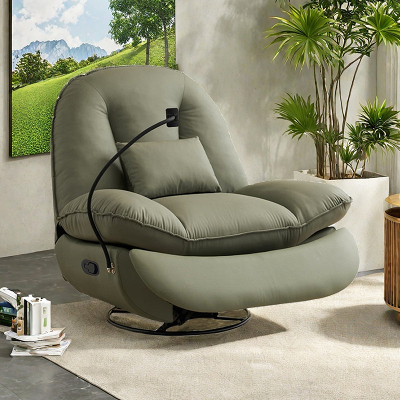 Fauteuil inclinable multifonctionnel avec accoudoirs de rangement, Vert