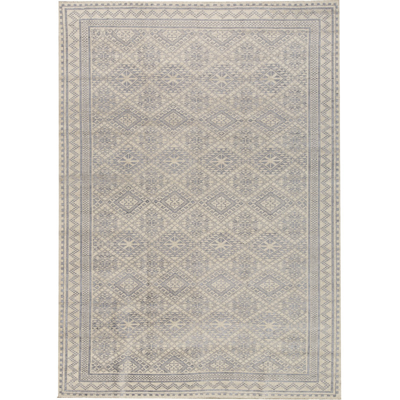 Hand-Knotted High-Quality Beige and Gray Area Rug