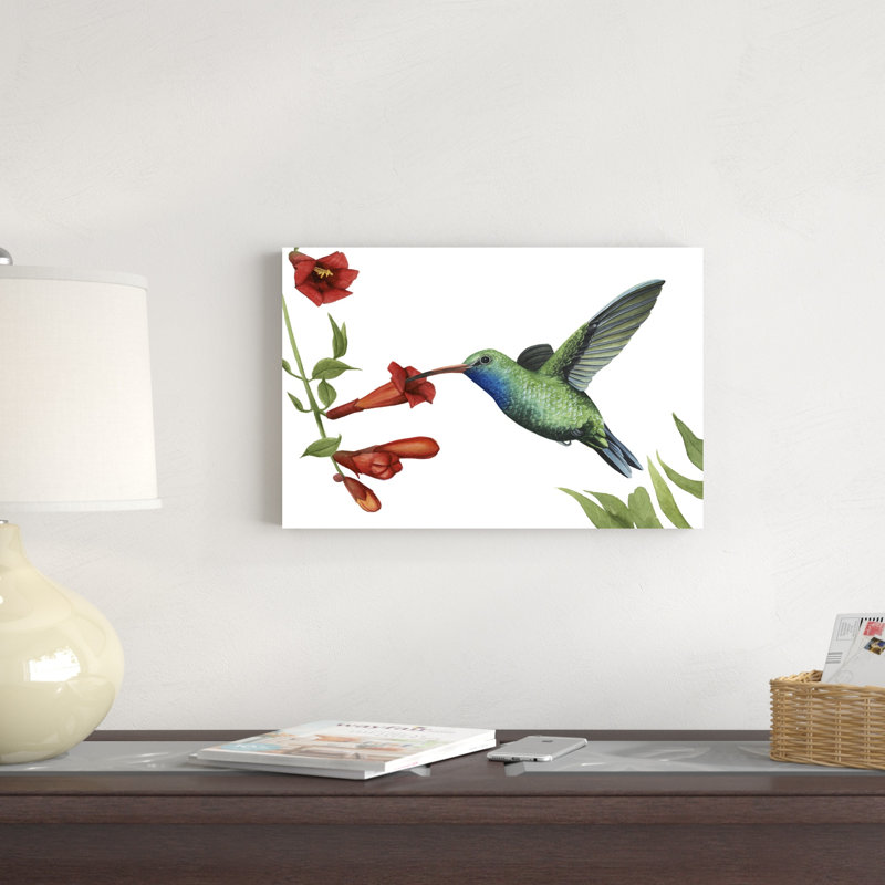 Colibri et fleur I, H 12 po x l 18 po x P 1,25 po