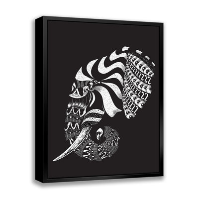 Ornate Elephant II - cadre flottant, impression sur toile