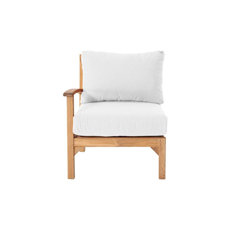 Fauteuil club d'extérieur en teck Huntington, Blanc