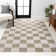 Nimco Modern Geometric Checkerboard High-Low Beige/Cream Rug