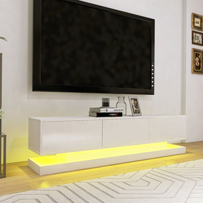 High Gloss TV Cabinet With 4 Drawers with 16 colors RGB Led Light Buletooth Control -  Wrought Studioâ¢, 909CDC716AB74367A2D732D932F87751