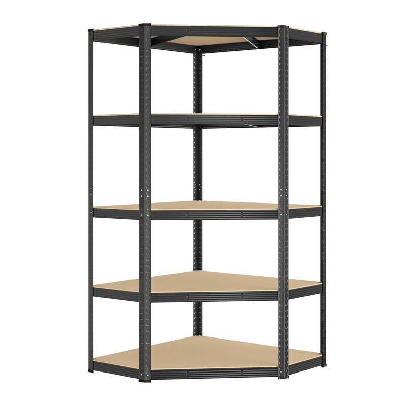 Alandis Metal Height -Adjustable Shelving Unit, 180cm H x 70cm W x 70cm D, Black