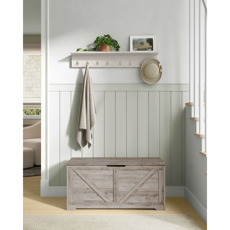 Deziree Storage Bench, 46cm H x 100cm W x 40cm D, Heather Greige