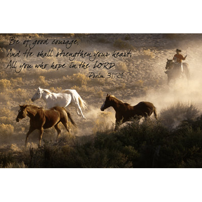 Cowboy Roundup Verse - Wrapped Canvas Print
