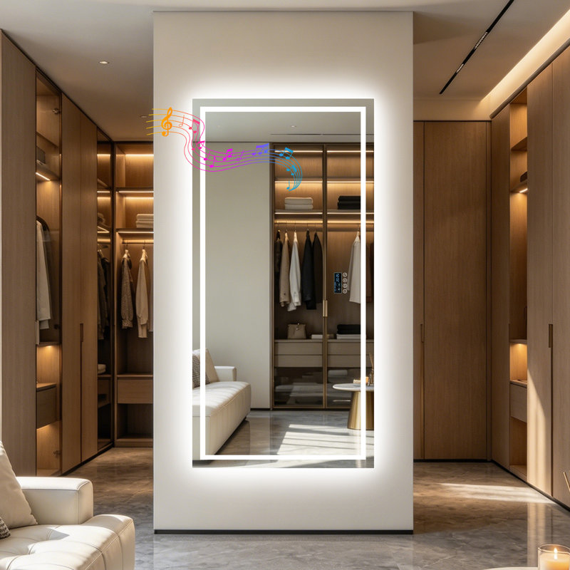 Rectangle Bluetooth Led Mirror, 90 cm H x 183 cm W