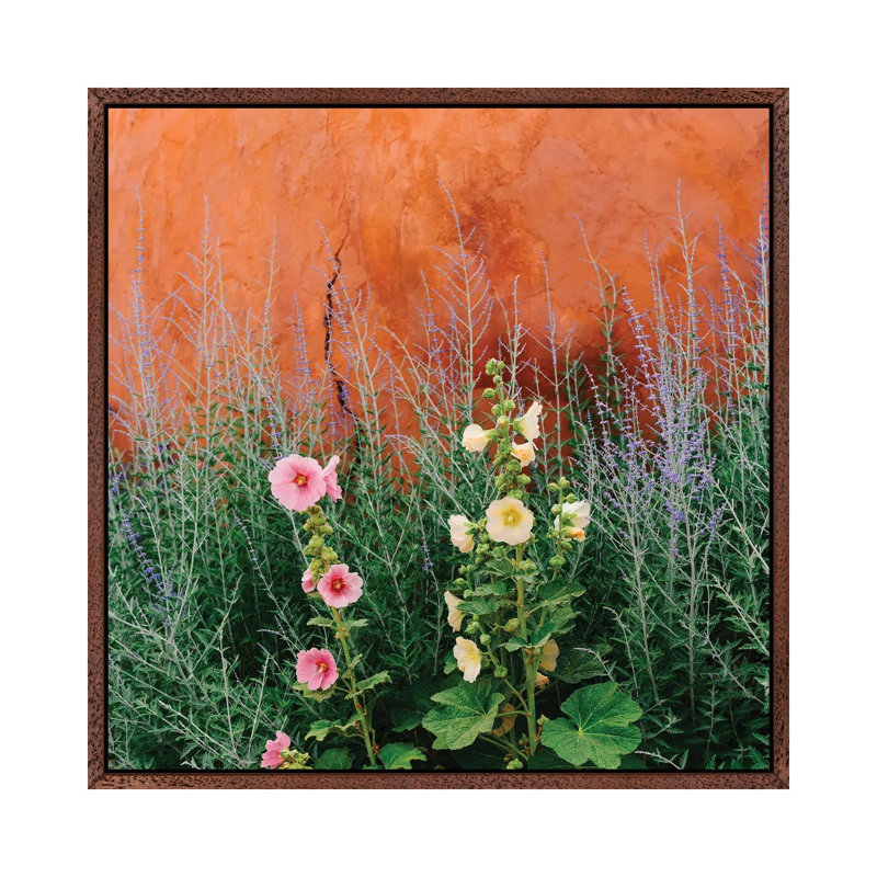 Santa Fe Flowers 1 Piece Wall Art on Canvas, 45.72cm H x 45.72cm W x 3.81cm D, Classic Brown Wood Framed