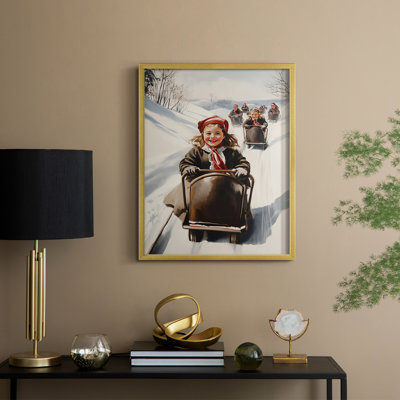«Christmas Holiday Art», série 2-XXIX, reproduction encadrée - bois massif