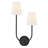 2-Light Left Hand White Linen Wall Sconce-2117364251