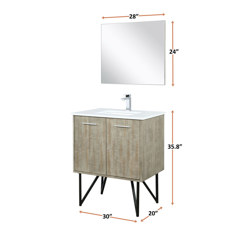 Lancy 30 in W x 20 in D Bath Vanity Faucet Set, White Quartz
