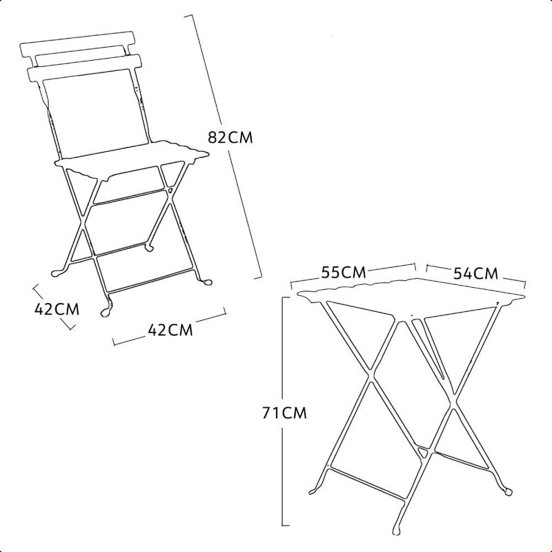 Bourgogne 2 - Person Acacia Patio Dining Set with Square Table, White
