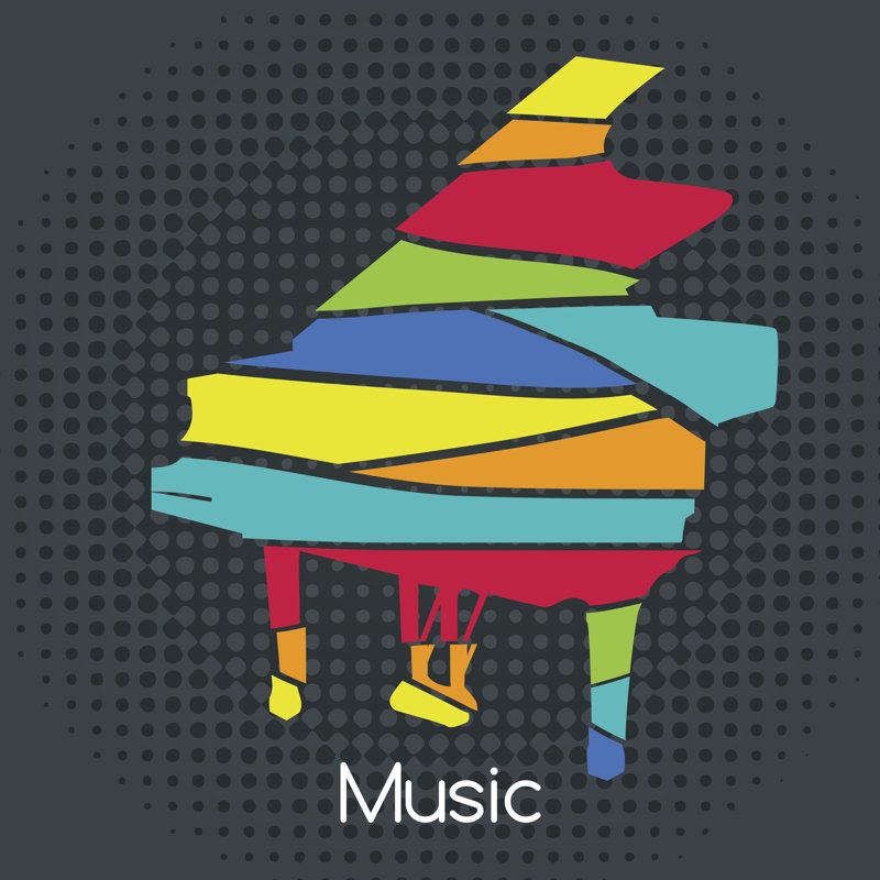Piano rétro Ellynn par Galamar, H 12 po x l 12 po