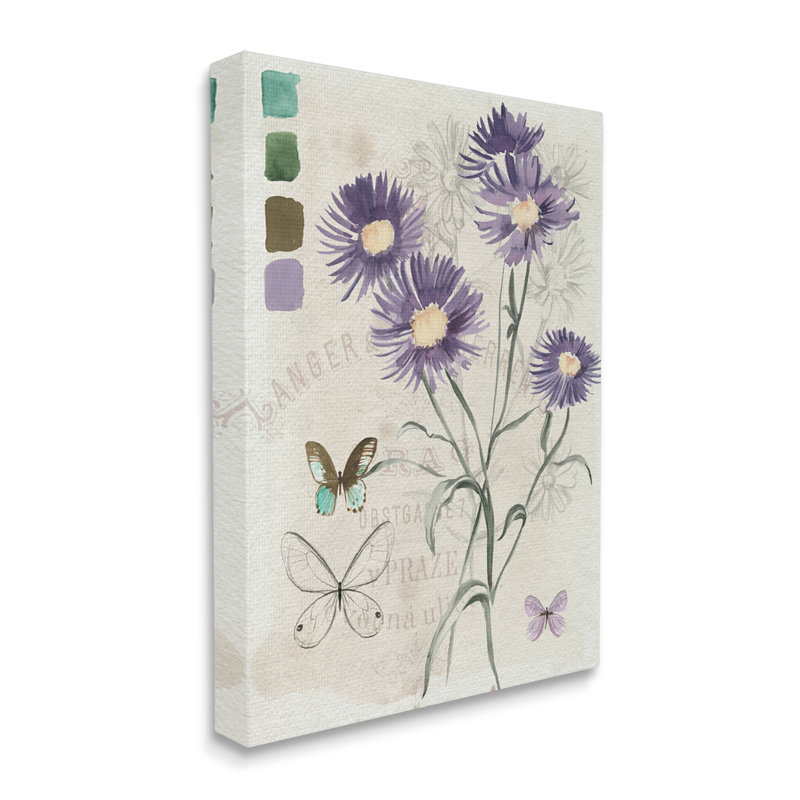 Pochoir à fleurs sauvages, Plaque murale, H 16 po x l 16 po x P 1,5 po